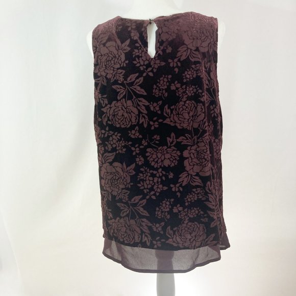 Ann Taylor Factory Burnout Velvet Layered Tank NWT Size L - Picture 3 of 6